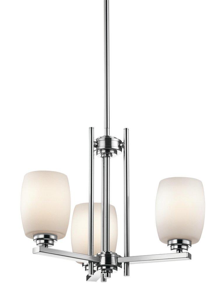 Kichler Lighting Chrome 13-3/4 in. 100W 3-Light Medium E-26 Ceiling Mount Chandelier 
