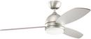 52 in. 3-Blade Ceiling Fan with Light Kit in Brushed Nickel