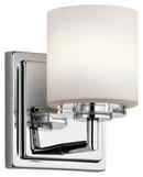 50W 1-Light Double Loop Halogen Wall Sconce in Polished Chrome