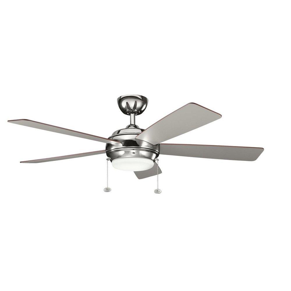 Kichler Lighting Polished Nickel 52 in. 75W 5-Blade Ceiling Fan with Light Kit 