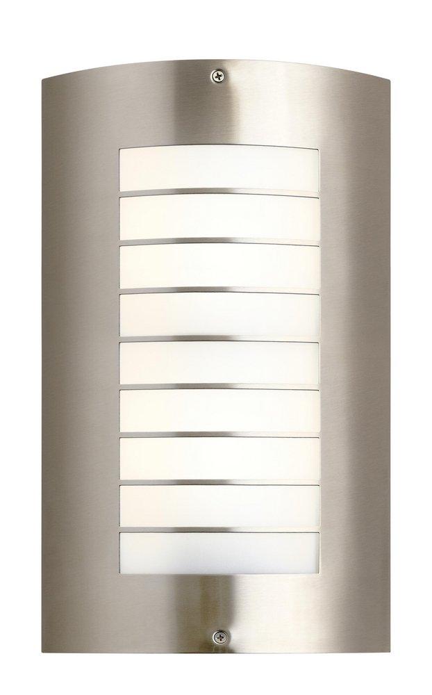 Kichler Lighting Brushed Nickel 3-3/4 in. 30W 2-Light Outdoor Wall Sconce with White Polycarbonate Diffuser Glass 