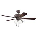 50 in 5-Blade Ceiling Fan with 52W 4-Light Compact Fluorescent Light Kit in Tannery Bronze™