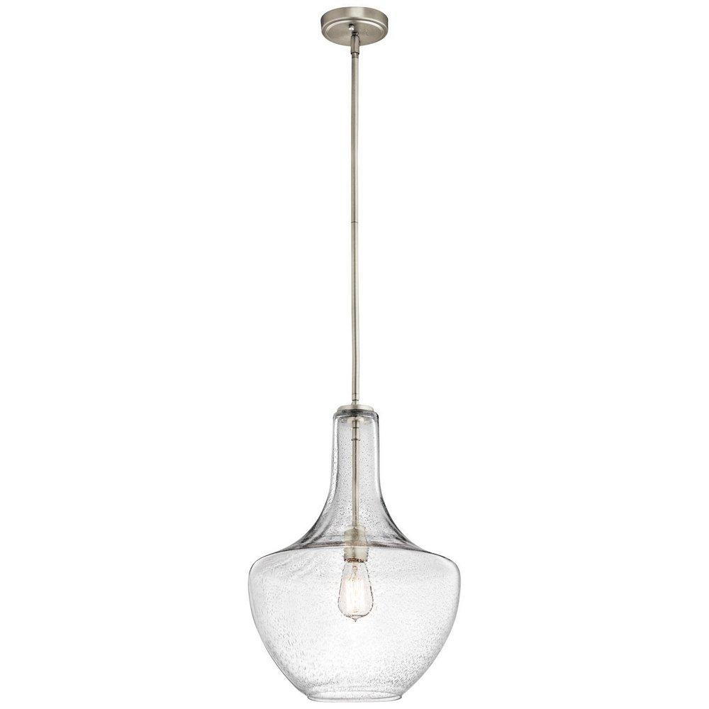 Kichler Lighting Brushed Nickel 13-3/4 in. 100W 1-Light Medium Base Incandescent Pendant 
