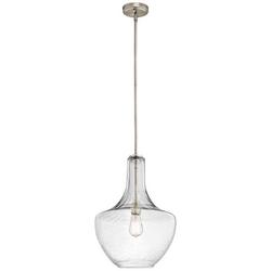 13-3/4 in. 100W 1-Light Medium Base Incandescent Pendant in Brushed Nickel