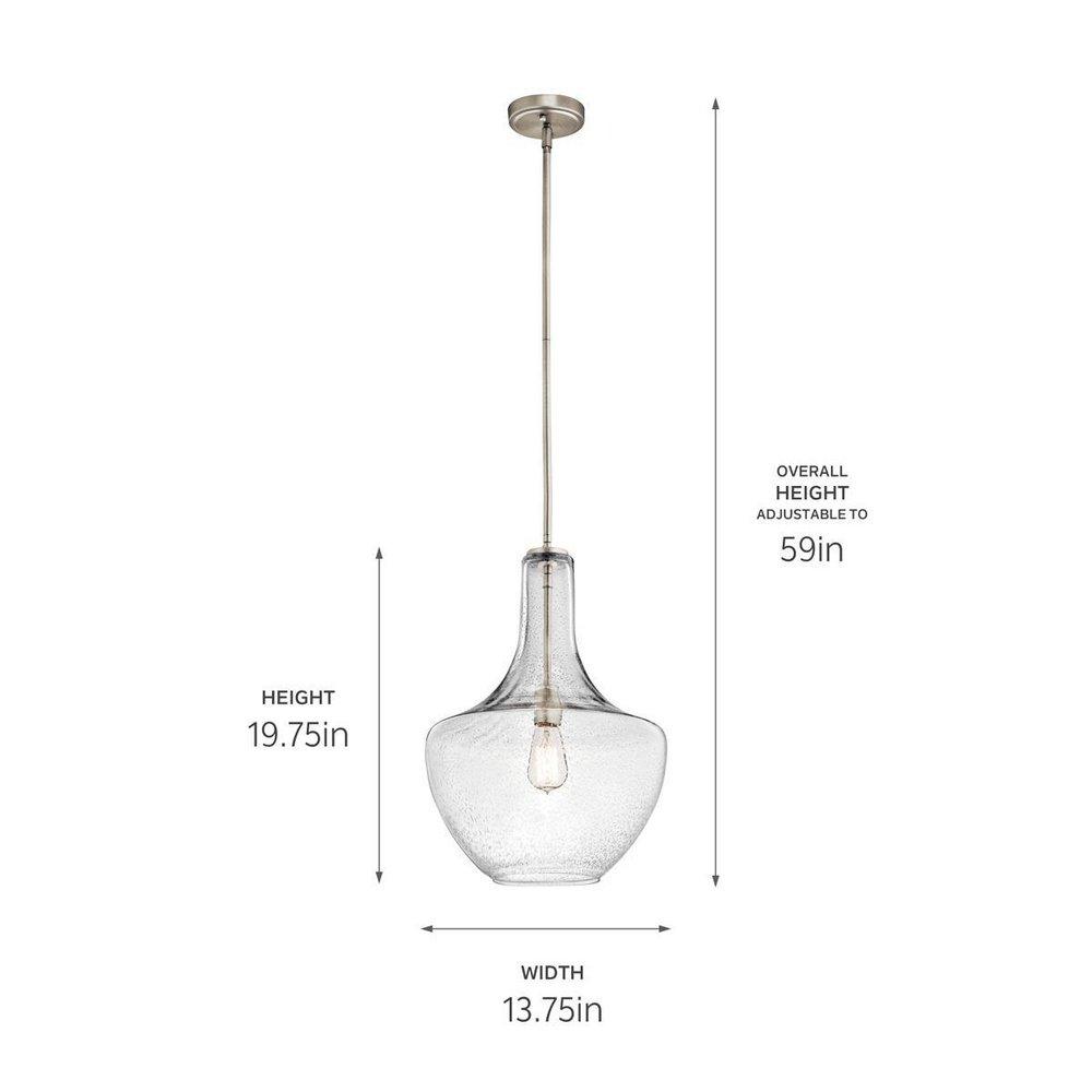 Kichler Lighting Brushed Nickel 13-3/4 in. 100W 1-Light Medium Base Incandescent Pendant 