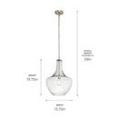 Kichler Lighting Brushed Nickel 13-3/4 in. 100W 1-Light Medium Base Incandescent Pendant 