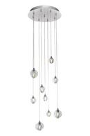 9-Light LED Pendant with Bubble Glass in Polished Chrome