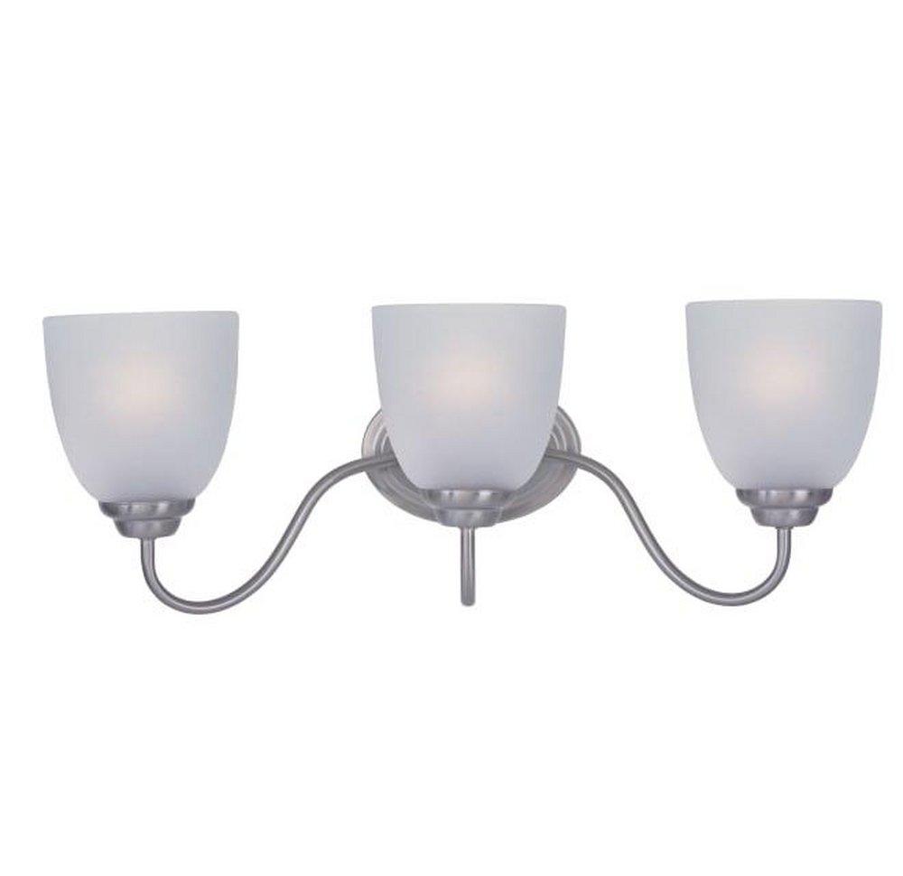 Maxim Lighting&reg; Satin Nickel 8 in. 60W 3-Light Bath Vanity with Frosted Glass Shade 