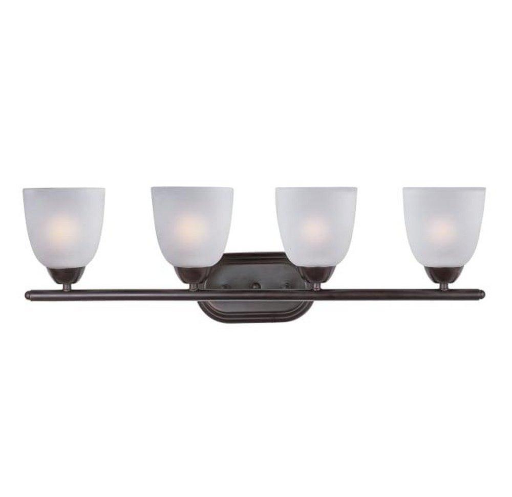 Maxim Lighting&reg; Oil Rubbed Bronze 8-1/2 in. 60W 4-Light Bath Vanity with Frosted Glass Shade 