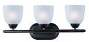 8-1/2 in. 60W 3-Light Bath Vanity in Oil Rubbed Bronze with Frosted Glass Shade