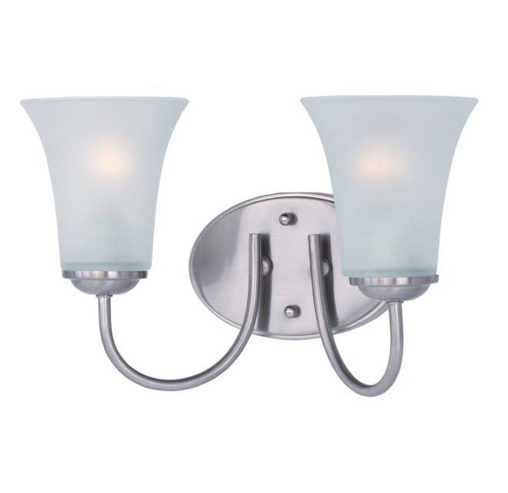 Maxim Lighting&reg; Satin Nickel 8-1/2 in. 60W 2-Light Wall Mount Medium E-26 Incandescent Bath Light 