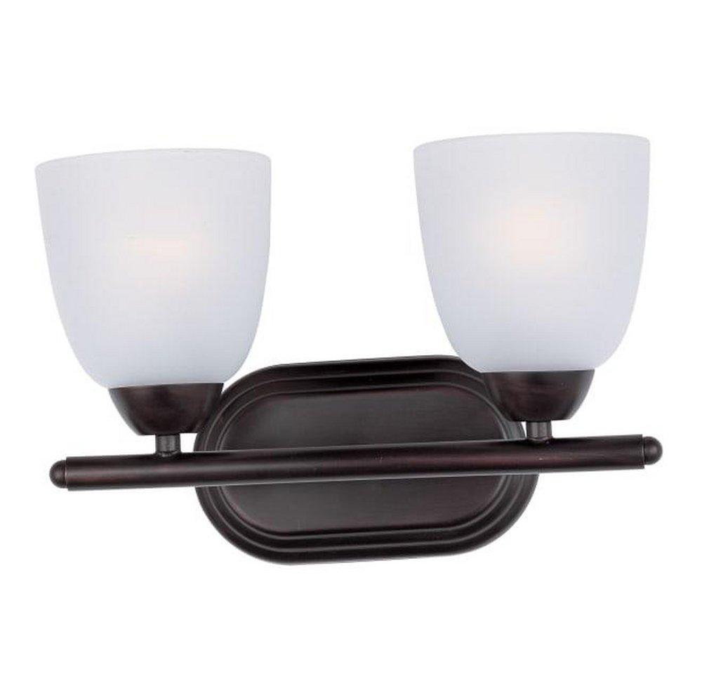 Maxim Lighting&reg; Oil Rubbed Bronze 8-1/2 in. 60W 2-Light Bath Vanity with Frosted Glass Shade 