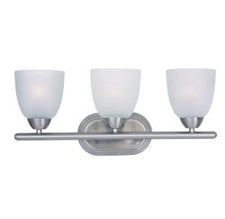 8-1/2 in. 60W 3-Light Bath Vanity in Satin Nickel with Frosted Glass Shade