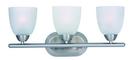 8-1/2 in. 60W 3-Light Bath Vanity in Satin Nickel with Frosted Glass Shade