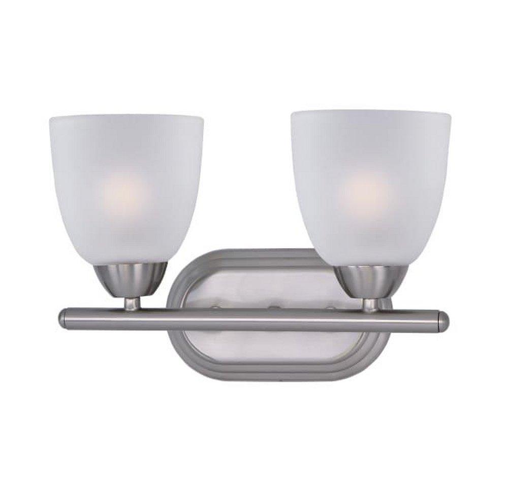 Maxim Lighting&reg; Satin Nickel 8-1/2 in. 60W 2-Light Bath Vanity with Frosted Glass Shade 
