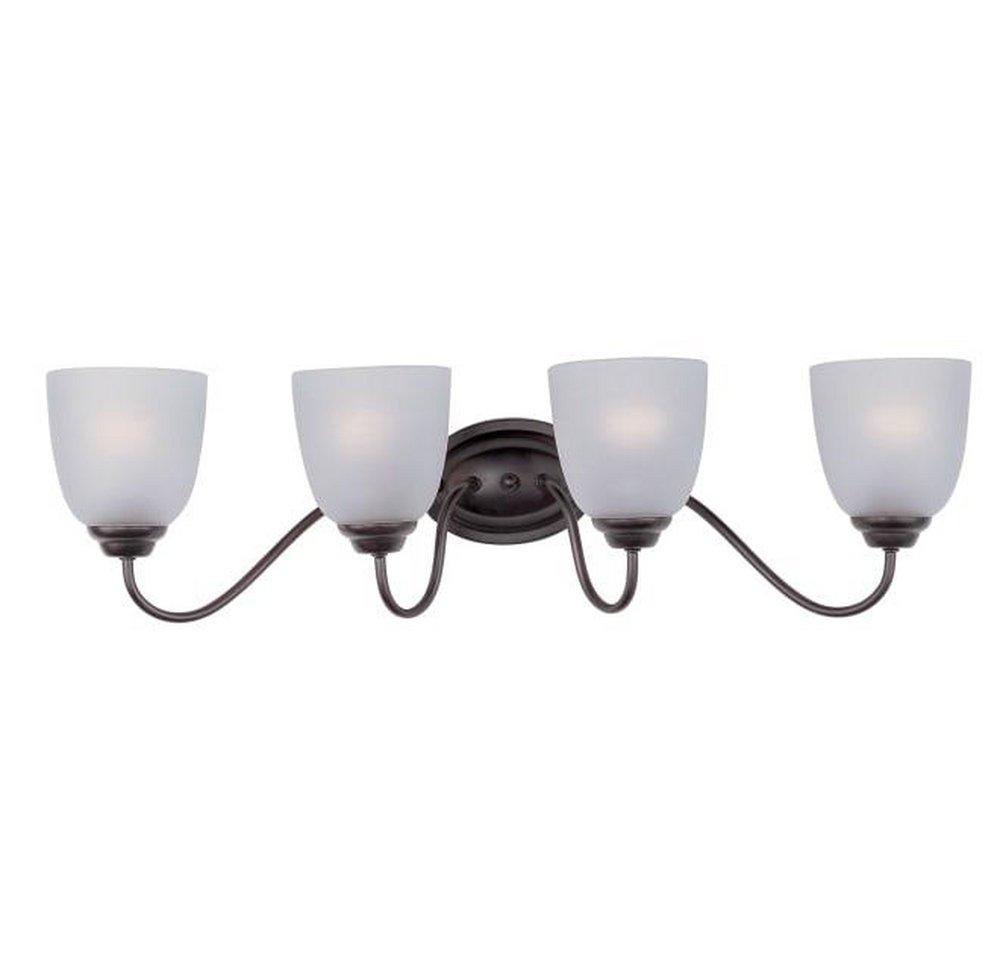 Maxim Lighting&reg; Oil Rubbed Bronze 8 in. 60W 4-Light Bath Vanity with Frosted Glass Shade 