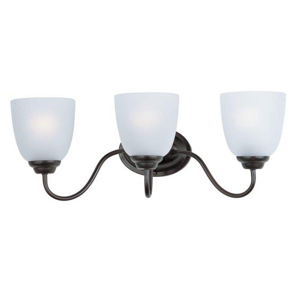 Maxim Lighting&reg; Oil Rubbed Bronze 8 in. 60W 3-Light Bath Vanity with Frosted Glass Shade 
