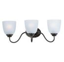 Maxim Lighting&reg; Oil Rubbed Bronze 8 in. 60W 3-Light Bath Vanity with Frosted Glass Shade 