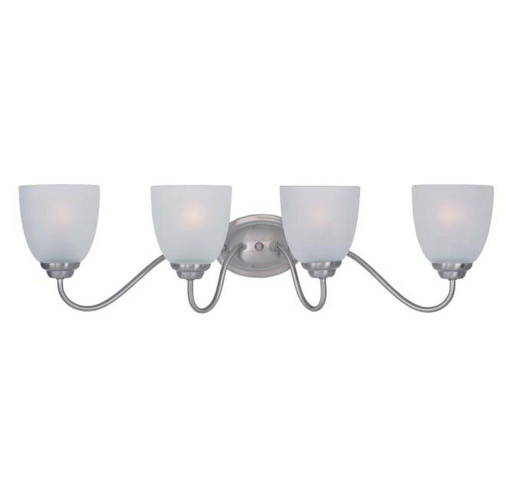 Maxim Lighting&reg; Satin Nickel 8 in. 60W 4-Light Bath Vanity with Frosted Glass Shade 