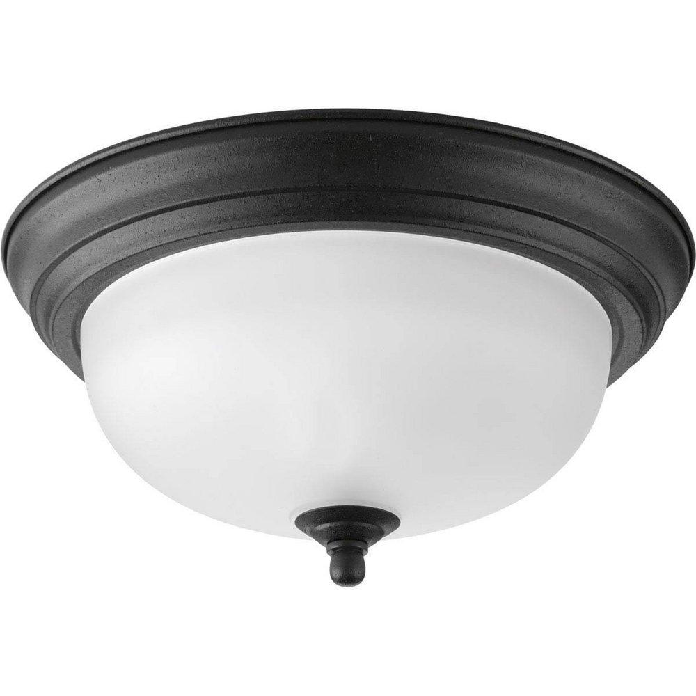 Progress Lighting Forged Black 60W 1-Light 120V Flushmount Ceiling Fixture 