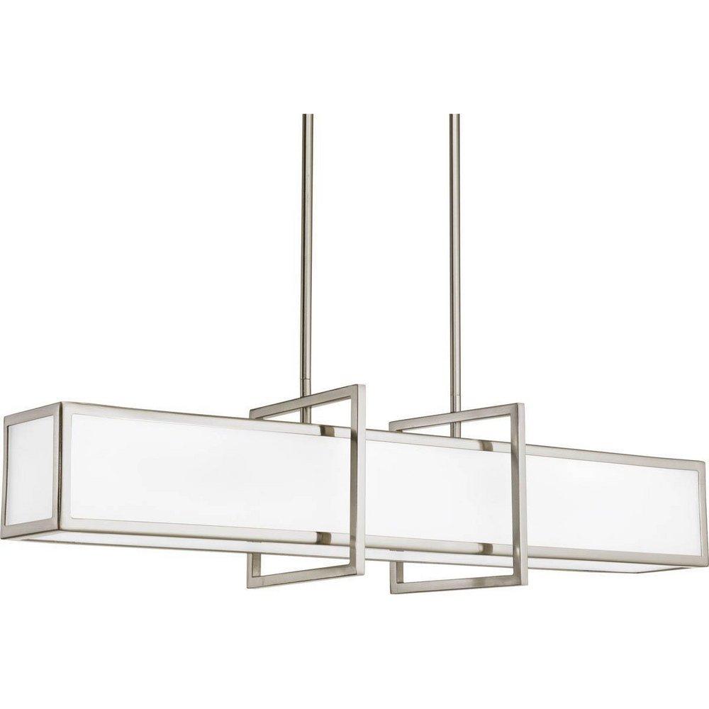 Progress Lighting Brushed Nickel 100W 4-Light Linear Pendant 