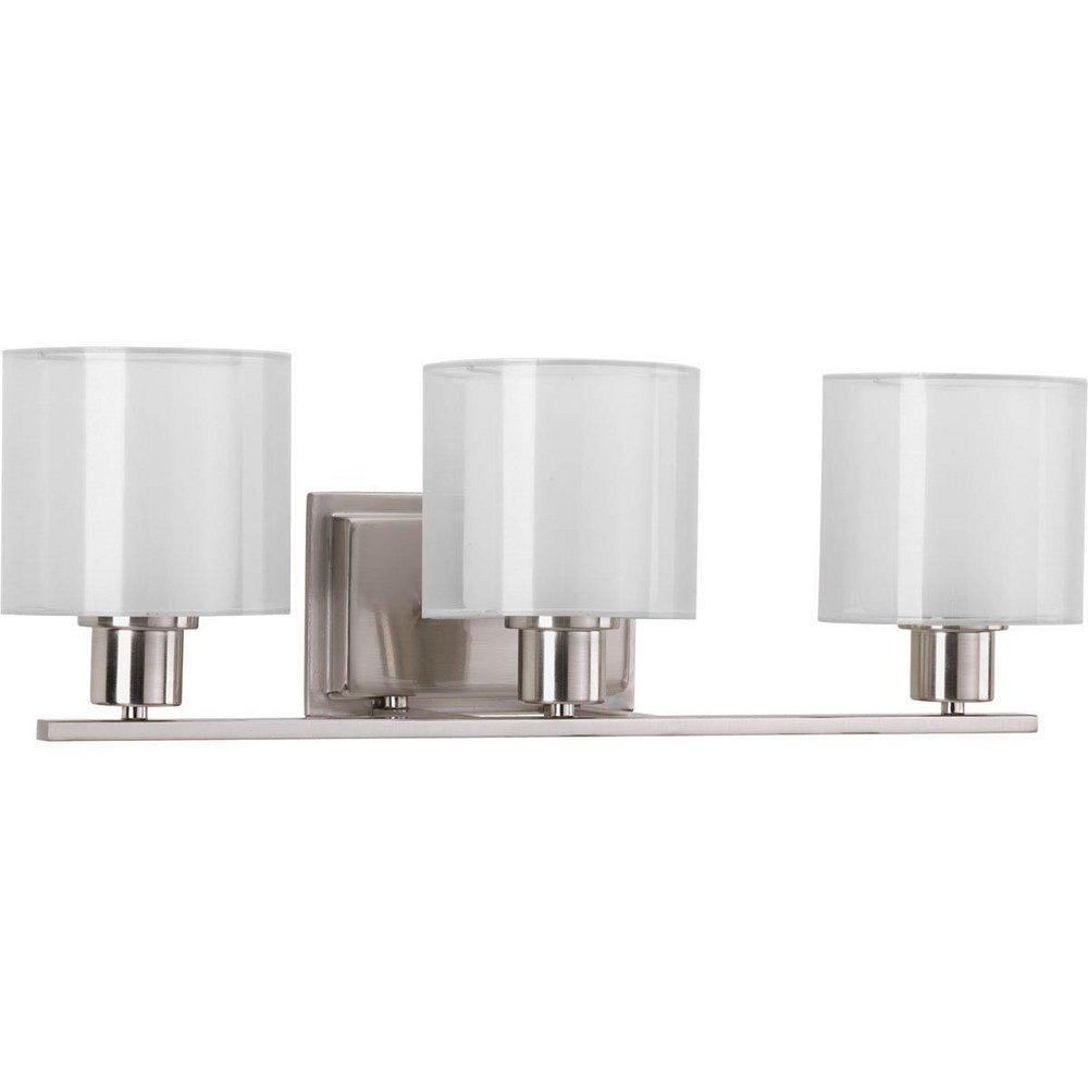 Progress Lighting Brushed Nickel 23-1/2 in. 100W 3-Light Bath Light 
