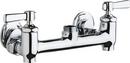 Double Wristblade Handle Hot and Cold Sink Faucet with Integral in Polished Chrome