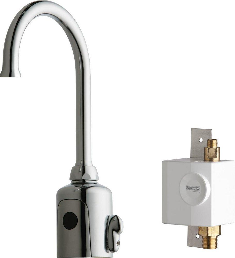 Chicago Faucets Polished Chrome Sink Faucet with Dual Beam Infrared Sensor 