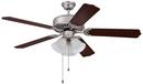 52 in. Ceiling Fan with Light in Brushed Satin Nickel