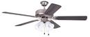 Craftmade Brushed Satin Nickel 52 in. Ceiling Fan with Light 