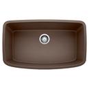 32 x 19 in. No Hole Composite Single Bowl Undermount Kitchen Sink in Cafe Brown
