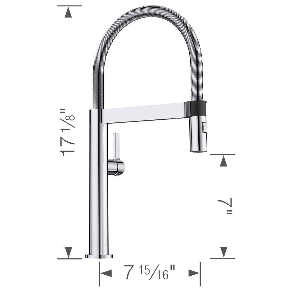 BLANCO Chrome Single Handle Pull Down Kitchen Faucet 