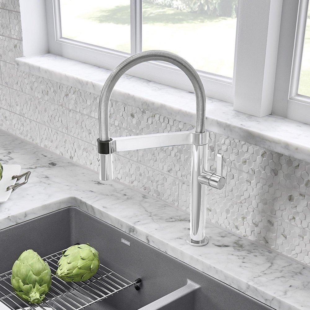BLANCO Chrome Single Handle Pull Down Kitchen Faucet 
