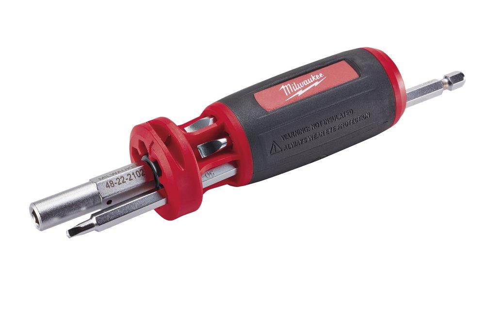 Milwaukee&reg; Red Manual Multi-Bit 10 Piece Screwdriver 