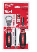 Milwaukee&reg; Red Manual Multi-Bit 10 Piece Screwdriver 