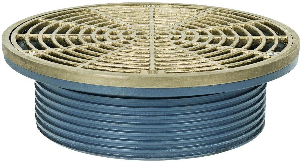Sioux Chief 6 in. No Hub Ductile Iron Floor Drain Fixture with 9 in. Round Grate 
