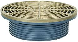 6 in. No Hub Ductile Iron Floor Drain Fixture with 9 in. Round Nickel Bronze Grate