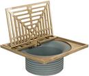 4 in. Hub ABS Floor Drain Fixture with 7 in. Square Nickel Bronze Grate and Ring and Strainer