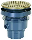 3 in. Hub PVC Cleanout Assembly with 6-1/2 in. Square Nickel Bronze Ring and Strainer