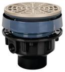 2 x 3 in. Hub ABS Floor Drain Assembly with 5-1/2 in. Round Nickel Bronze Grate and Ring and Strainer
