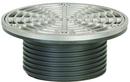4 in. No Hub Ductile Iron Floor Drain Fixture with 6-1/2 in. Round 304 Stainless Steel Grate and Ring and Strainer
