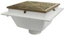 2 in. Hub Schedule 40 Floor Sink with Nickel Bronze Ring and Strainer in White