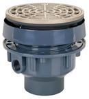 Sioux Chief Hub PVC Floor Drain Assembly with 5-1/2 in. Round Nickel Bronze Grate and Ring and Strainer 