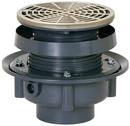 4 in. Hub PVC Floor Drain Assembly with 5-1/2 in. Round Nickel Bronze Grate and Ring and Strainer