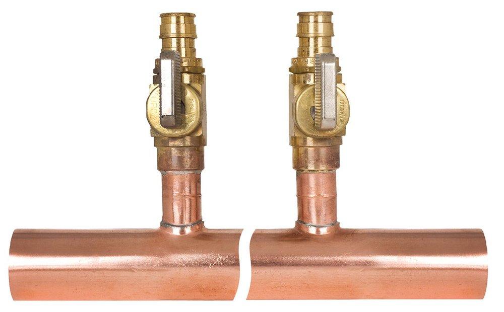 Sioux Chief Male Sweat Copper Branch Manifold with 8-1/2 in Ball Valve 