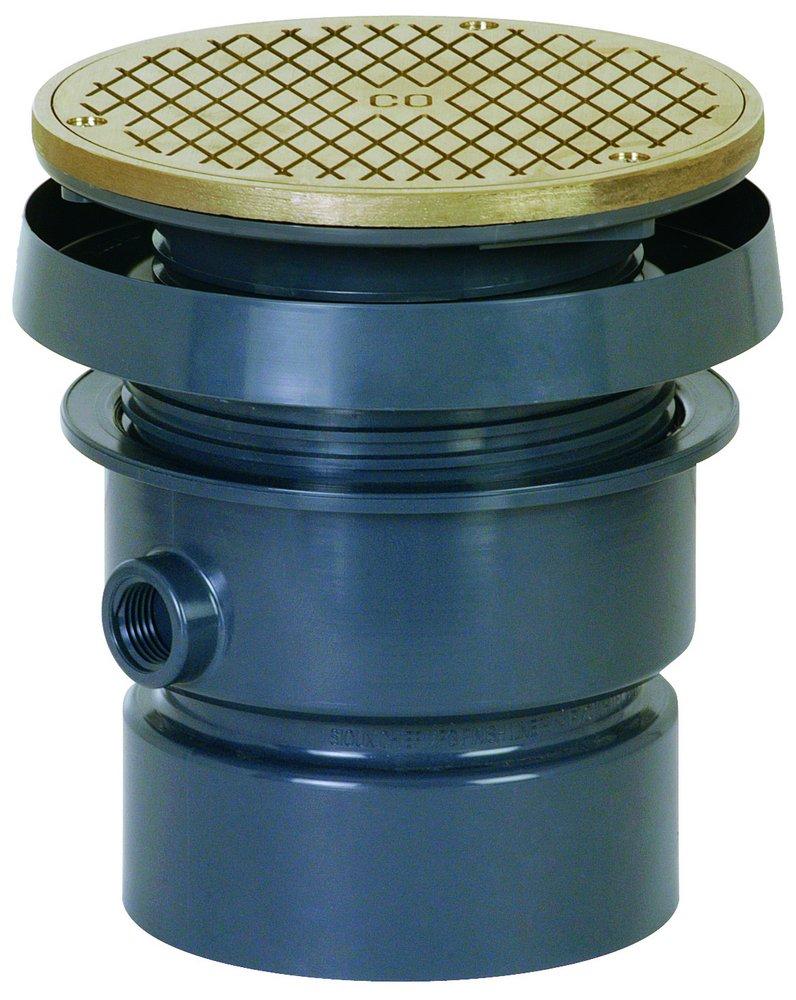Sioux Chief Hub PVC Cleanout Assembly with 6-1/2 in. Round Nickel Bronze Ring and Strainer 