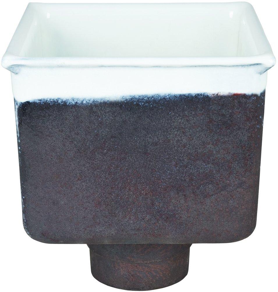 Sioux Chief 4 in. No Hub Cast Iron Square Floor Sink with 1/2 Grate 