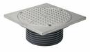 3 in. No Hub Ductile Iron Cleanout Fixture with 6-5/8 in. Square Stainless Steel Ring and Cover