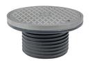 3 in. No Hub Ductile Iron Cleanout Fixture with 6-1/2 in. Round Stainless Steel Ring and Cover