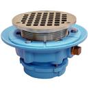 2 in. Inside Caulk Cast Iron Floor Drain with 5-1/2 in. Round Nickel Bronze Grate and Ring and Strainer